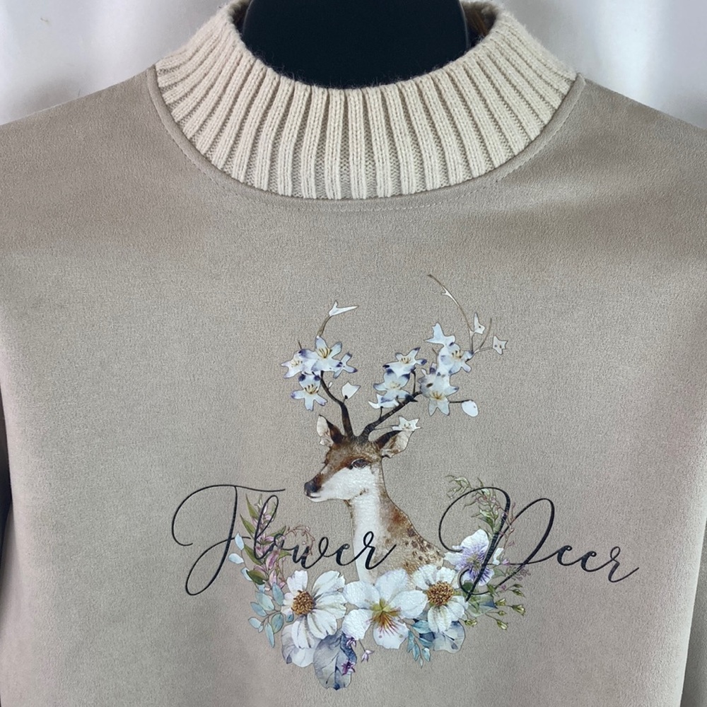 Probably Vintage Flower Deer Sweatshirt - Picture 3 of 10